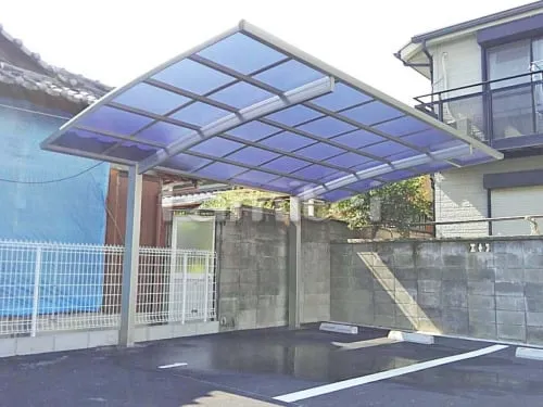 堺市北区 エクステリア工事 カーポート YKKAP レイナポートグラン 1台用(単棟) R型アール屋根