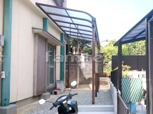 和歌山市 リフォーム部分工事 洗濯干し屋根 YKKAP ヴェクターテラス屋根(ベクター) 1階用 R型アール屋根 目隠しパネル(前面 正面)1段 YKKAP ヴェクターテラス用