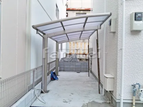 京都市右京区 エクステリア工事 カーポート プライスポート 1台用(単棟) R型アール屋根