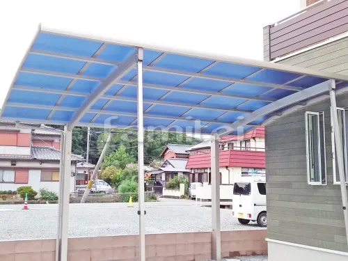 姫路市 エクステリア工事 カーポート YKKAP レイナポートグラン 1台用(単棟) R型アール屋根 サポート柱