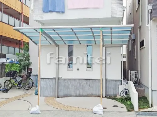 神戸市垂水区 エクステリア工事 カーポート YKKAP レイナポートグラン 1台用(単棟) R型アール屋根
