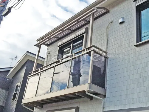 京都市伏見区 エクステリア工事 ベランダ屋根 レギュラーテラス屋根 2階用 R型アール屋根