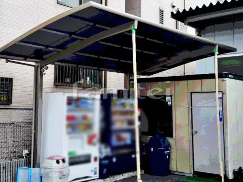 京都市南区 エクステリア工事 カーポート LIXILリクシル ネスカR 1台用(単棟) R型アール屋根