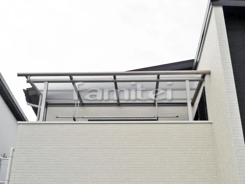 栗東市 エクステリア工事 ベランダ屋根 レギュラーテラス屋根 2階用 R型アール屋根 物干し