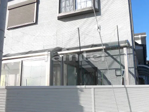 阪南市 エクステリア工事 雨除け屋根 レギュラーテラス屋根 1階用 R型アール屋根