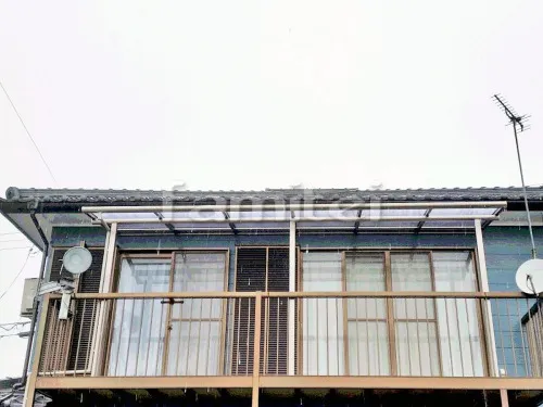 長浜市 エクステリア工事 ベランダ屋根 フラットテラス屋根 2階用 F型