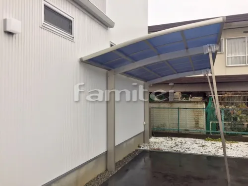 堺市南区 エクステリア工事 カーポート プライスポート 1台用(単棟) R型アール屋根