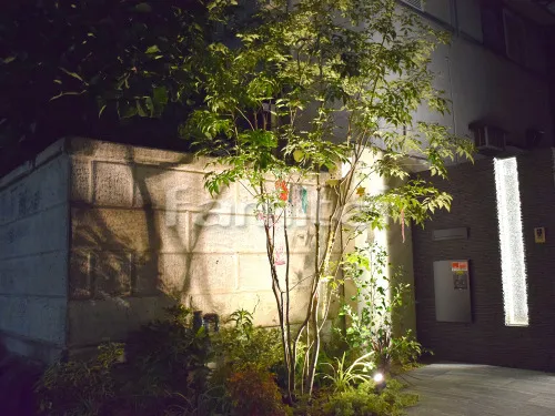 堺市東区 新築ハイクラス オープン外構 ライティング 門柱 アプローチ カーポート テラス屋根 植栽 ライトアップ