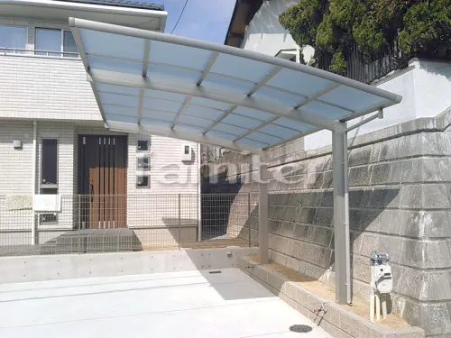 川西市 エクステリア工事 カーポート YKKAP レイナポートグラン 1台用(単棟) R型アール屋根