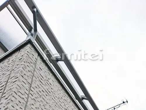 神戸市長田区 エクステリア工事 ベランダ屋根 LIXILリクシル スピーネ 3階用 R型アール屋根