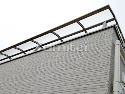 宇治市 エクステリア工事 ベランダ屋根 レギュラーテラス屋根 2階用 R型アール屋根