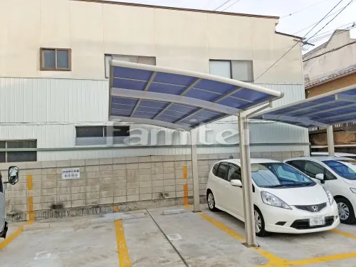 京都市南区 エクステリア工事 カーポート YKKAP レイナポートグラン 1台用(単棟) R型アール屋根