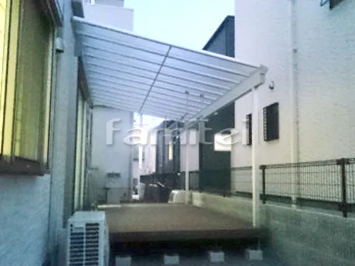 海南市 外構工事 雨除け屋根 YKKAP ヴェクターテラス屋根(ベクター) 1階用 F型フラット屋根