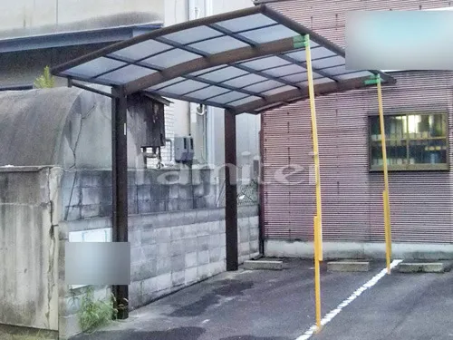 京都市北区 エクステリア工事 カーポート YKKAP レイナポートグラン 1台用(単棟) R型アール屋根