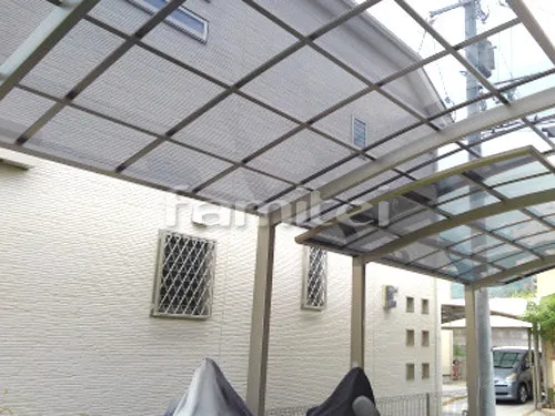 葛城市　エクステリア工事 カーポート LIXILリクシル ネスカR 1台用(単棟) R型アール屋根