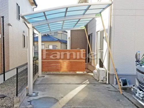 福知山市 エクステリア工事 カーポート YKKAP レイナポートグラン 1台用(単棟) R型アール屋根