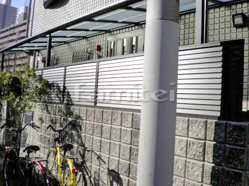 大阪市北区 エクステリア工事 目隠しフェンス塀 LIXILリクシル プレスタ8型