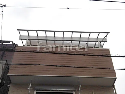 堺市西区 エクステリア工事 ベランダ屋根 YKKAP ヴェクターテラス屋根(ベクター) 3階用 積雪50cm対応 R型アール屋根