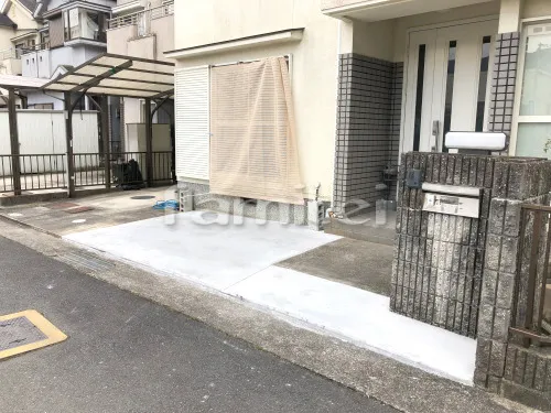 橋本市 駐車場ガレージ増設拡張 土間コンクリート 花壇撤去
