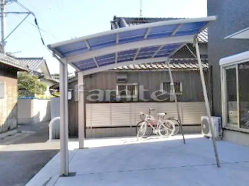 堺市西区 エクステリア工事 カーポート YKKAP レイナポートグラン 1台用(単棟) R型アール屋根