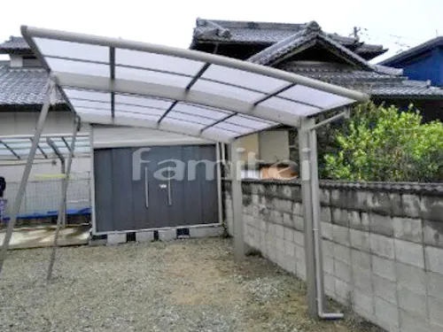 和泉市 エクステリア工事 カーポート プライスポート 1台用(単棟) R型アール屋根