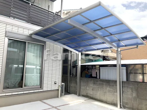 和歌山市 エクステリア工事 カーポート YKKAP レイナポートグラン 1台用(単棟) R型アール屋根