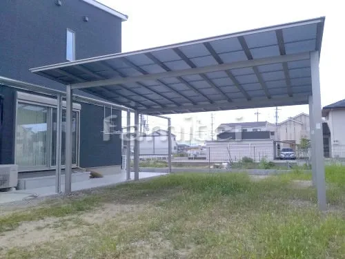 大和高田市 エクステリア工事 カーポート LIXILリクシル ネスカF 横2台用(ワイド ツイン) F型フラット屋根