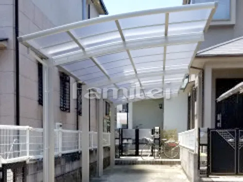 堺市中区 エクステリア工事 カーポート YKKAP レイナポートグラン 縦2台用(縦連棟) R型アール屋根