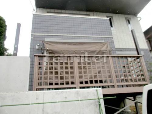 宝塚市 リフォーム部分工事 木製調デザインアルミ角柱 プランパーツ 角材