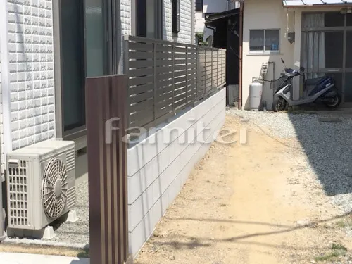 和歌山市 新築シンプル オープン外構 玄関まわり アプローチ 門柱 カーポート 土間コンクリート フェンス