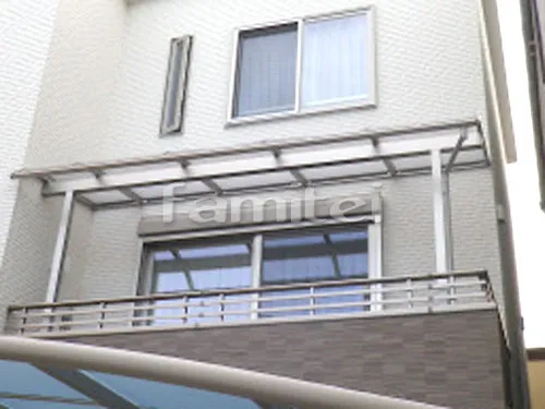 大阪市 新築シンプル オープン外構 玄関まわり 門柱 アプローチ カーポート 土間コンクリート ベランダ屋根