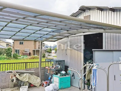 和歌山市 エクステリア工事 カーポート LIXILリクシル フーゴR 横2台用(ワイド ツイン) R型アール屋根