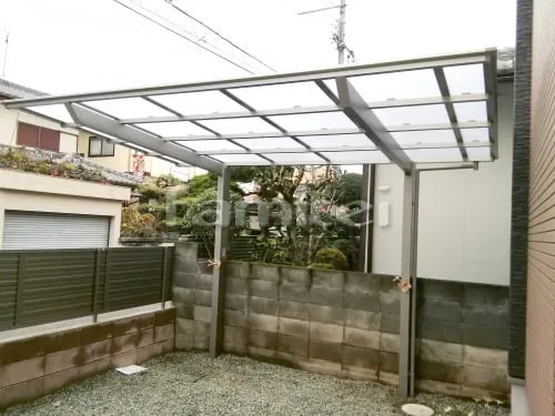 姫路市 リフォーム部分工事 カーポート LIXILリクシル ネスカF 1台用(単棟) F型フラット屋根