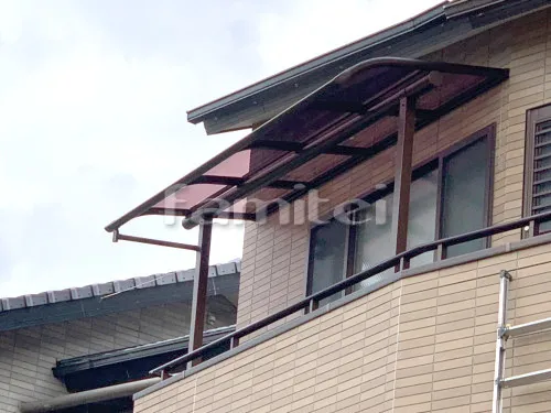 京都市西京区 営繕工事 ベランダ屋根 YKKAP ヴェクターテラス屋根(ベクター) 2階用 R型アール屋根
