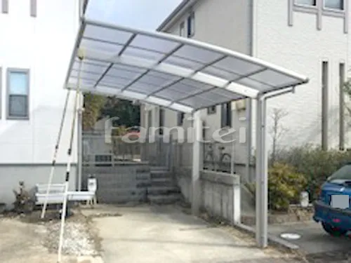 生駒市 エクステリア工事 カーポート YKKAP レイナポートグラン 1台用(単棟) R型アール屋根