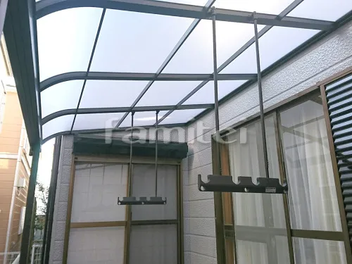 岩出市 エクステリア工事 雨除け屋根 LIXILリクシル テラスVA(R) 1階用 R型アール屋根 R型アール屋根