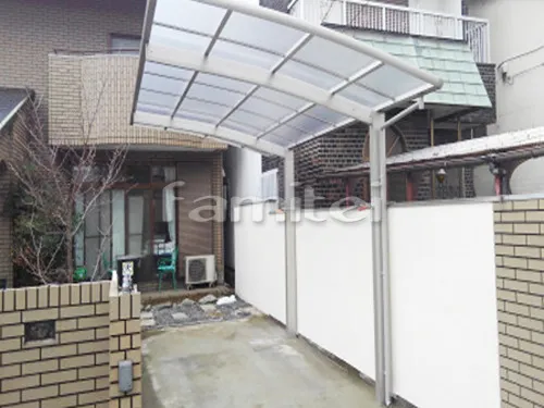 大阪市住之江区 エクステリア工事 カーポート YKKAP レイナポートグラン 1台用(単棟) R型アール屋根
