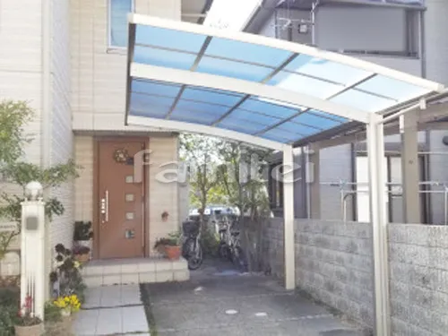 泉佐野市 エクステリア工事 カーポート YKKAP レイナポートグラン 1台用(単棟) R型アール屋根