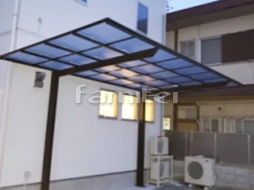堺市西区 エクステリア工事 カーポート LIXILリクシル ネスカF 1台用(単棟) F型フラット屋根 
