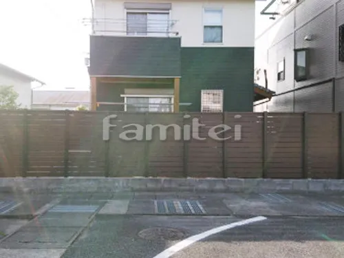 東近江市 エクステリア工事 目隠しフェンス塀 F&F マイティウッド 平板 樹脂