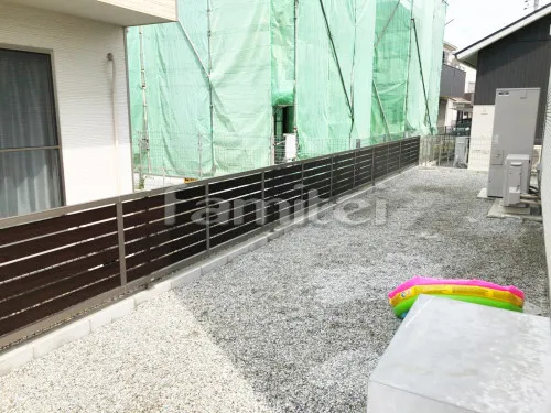 木津川市 新築シンプル オープン外構 カーポート 目隠しフェンス塀