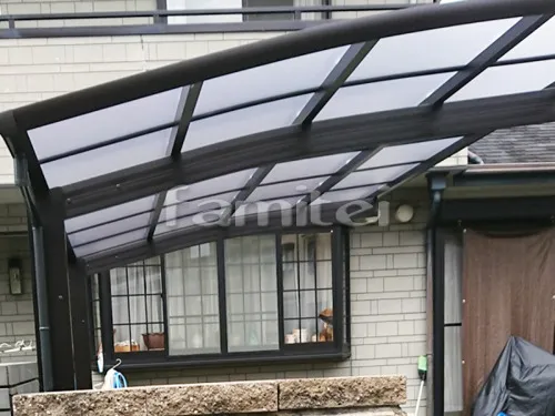 松原市 エクステリア工事 カーポート YKKAP レイナポートグラン 1台用(単棟) R型アール屋根