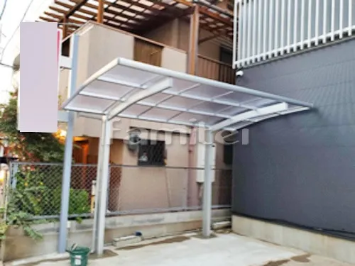大阪市旭区 エクステリア工事 カーポート YKKAP レイナポートグラン 1台用(単棟) R型アール屋根