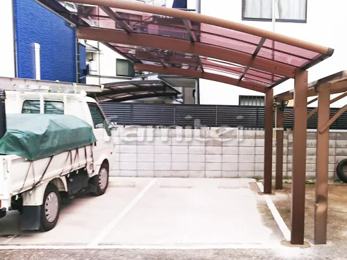 大阪市西淀川区 エクステリア工事 カーポート YKKAP レイナポートグラン 1台用(単棟) R型アール屋根