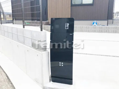 和歌山市 新築ベーシック オープン外構 機能門柱 三協アルミ ステイムAJ 木製調目隠しフェンス塀 LIXILリクシル セレビューRP3型