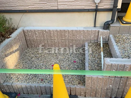 大津市 リフォーム部分工事 アプローチ床洗い出し 駐車場ガレージ床 土間コンクリート