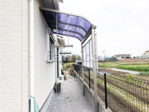 堺市西区 エクステリア工事　ガーデンルーム YKKAP 目隠しソラリア F型フラット屋根 目隠しパネル(前面 正面)