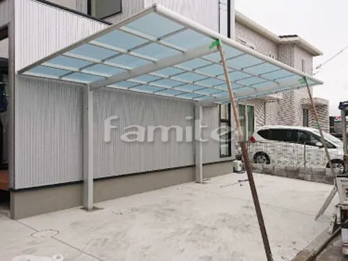 加古川市 エクステリア工事 カーポート YKKAP エフルージュグラン 1台用(単棟) F型フラット屋根