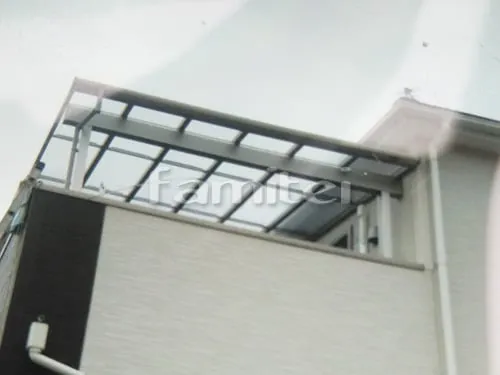 加古川市 エクステリア工事 ベランダ屋根 YKKAP ソラリアテラス屋根 2階用 積雪50cm F型フラット屋根 物干し