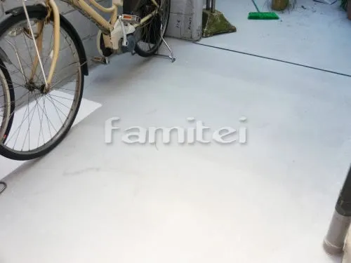 大阪市 リフォーム部分工事 自転車バイク屋根 LIXILリクシル フーゴF F型フラット屋根 サイクルポート 土間コンクリート